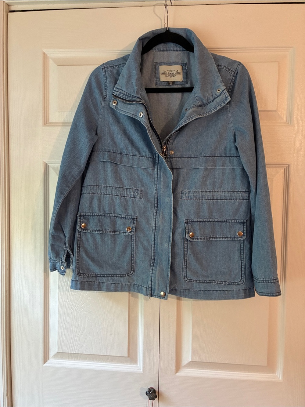 Ashley Vintage Charm Utility Jacket - Light Blue